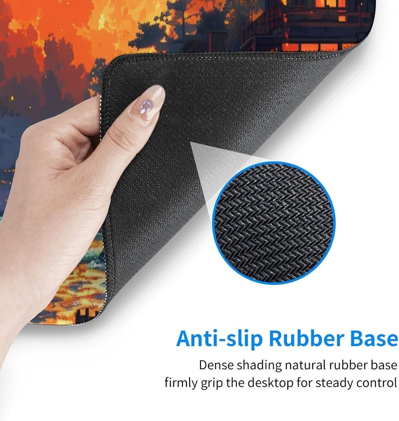 Brecoy Gaming Mouse Pad Desk Pad,Extended Big Mouse Pad,31.5x11.8 Inch Long Computer Keyboard Mouse Mat Mousepad with 3mm Non-Slip Base and Stitched Edge for Gaming and Office… (Oil Painting) - Image 5